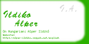 ildiko alper business card